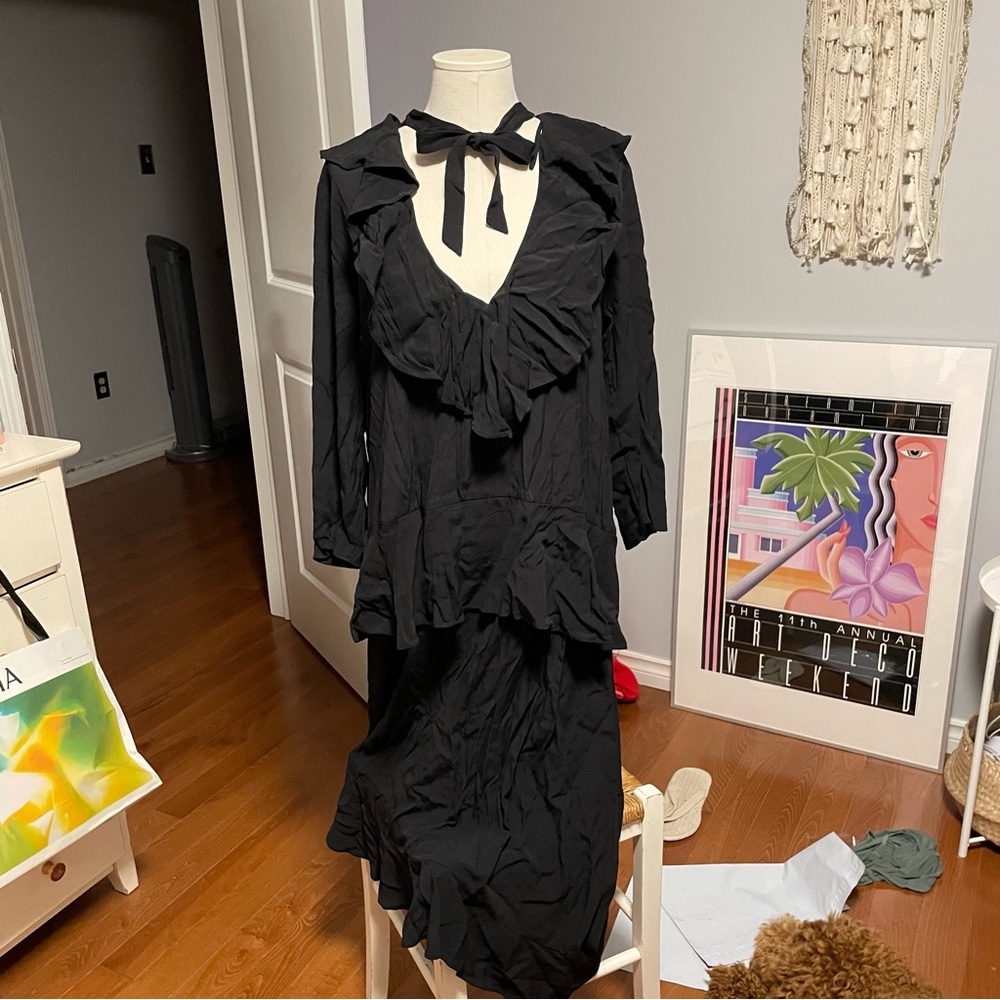 & Other Stories front tie ruffle dress